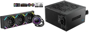 SAMA Q60 Black CPU Liquid Cooler, 360MM Liquid Water Cooling with 2.8" LCD Display & XT120 Modular Fans LCP Blade for Enhanced Cooling and Noise Reduction, Compatible 115X, 2011, 1200, 1700, AM4, AM5 and SAMA B650 650W ATX 3.1 Power Supply, Cybenetics Bronze Certified, PCIe 5.1 Ready 12V-2x6 (450W), APFC LLC + DC-DC Design, 120mm Silent Fan, Non-Modular Gaming PC PSU SAMA Q60 Black CPU Liquid Cooler, 360MM Liquid Water Cooling with 2.8" LCD Display & XT120 Modular Fans LCP Blade for Enhanced Cooling and Noise Reduction, Compatible 115X, 2011, 1200, 1700, AM4, AM5 and SAMA B650 650W ATX 3.1 Power Supply, Cybenetics Bronze Certified, PCIe 5.1 Ready 12V-2x6 (450W), APFC LLC + DC-DC Design, 120mm Silent Fan, Non-Modular Gaming PC PSU
