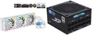 SAMA Q60 White CPU Liquid Cooler, 360MM Liquid Water Cooling with 2.8" LCD Display & XT120 Modular Fans LCP Blade for Enhanced Cooling and Noise Reduction, Compatible 115X, 2011, 1200, 1700, AM4, AM5 and SAMA XP 850w ATX Power Supply PSU For Gaming Computer PC Power Supply Unit - 80 Plus Platinum Gold - ATX 3.0 & PCIe 5.0 Compliant - Fully Modular - Low Noise FDB ECO Silent Fan Japanese Capacitors SAMA Q60 White CPU Liquid Cooler, 360MM Liquid Water Cooling with 2.8" LCD Display & XT120 Modular Fans LCP Blade for Enhanced Cooling and Noise Reduction, Compatible 115X, 2011, 1200, 1700, AM4, AM5 and SAMA XP 850w ATX Power Supply PSU For Gaming Computer PC Power Supply Unit - 80 Plus Platinum Gold - ATX 3.0 & PCIe 5.0 Compliant - Fully Modular - Low Noise FDB ECO Silent Fan Japanese Capacitors
