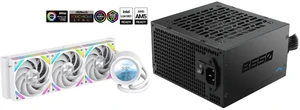 SAMA Q60 White CPU Liquid Cooler, 360MM Liquid Water Cooling with 2.8" LCD Display & XT120 Modular Fans LCP Blade for Enhanced Cooling and Noise Reduction, Compatible 115X, 2011, 1200, 1700, AM4, AM5 and SAMA B650 650W ATX 3.1 Power Supply, Cybenetics Bronze Certified, PCIe 5.1 Ready 12V-2x6 (450W), APFC LLC + DC-DC Design, 120mm Silent Fan, Non-Modular Gaming PC PSU SAMA Q60 White CPU Liquid Cooler, 360MM Liquid Water Cooling with 2.8" LCD Display & XT120 Modular Fans LCP Blade for Enhanced Cooling and Noise Reduction, Compatible 115X, 2011, 1200, 1700, AM4, AM5 and SAMA B650 650W ATX 3.1 Power Supply, Cybenetics Bronze Certified, PCIe 5.1 Ready 12V-2x6 (450W), APFC LLC + DC-DC Design, 120mm Silent Fan, Non-Modular Gaming PC PSU