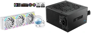 SAMA Q60 White CPU Liquid Cooler, 360MM Liquid Water Cooling with 2.8" LCD Display & XT120 Modular Fans LCP Blade for Enhanced Cooling and Noise Reduction, Compatible 115X, 2011, 1200, 1700, AM4, AM5 and SAMA B750 750W ATX 3.1 Power Supply, Cybenetics Bronze Certified, PCIe 5.1 Ready 12V-2x6 (450W), APFC LLC + DC-DC Design, 120mm Silent Fan, Non-Modular Gaming PC PSU SAMA Q60 White CPU Liquid Cooler, 360MM Liquid Water Cooling with 2.8" LCD Display & XT120 Modular Fans LCP Blade for Enhanced Cooling and Noise Reduction, Compatible 115X, 2011, 1200, 1700, AM4, AM5 and SAMA B750 750W ATX 3.1 Power Supply, Cybenetics Bronze Certified, PCIe 5.1 Ready 12V-2x6 (450W), APFC LLC + DC-DC Design, 120mm Silent Fan, Non-Modular Gaming PC PSU