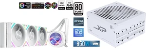 SAMA Q70 White CPU Liquid Cooler, 360MM Liquid Water AIO CPU Cooler with 2.8" LCD Display, Magnetic Detachable, XT120 Modular Fans LCP Blade, Bonus Stands, 115X, 2011, 1200, 1700, AM4, AM5 AIO Cooler and SAMA XP 850w ATX Power Supply PSU For Gaming Computer PC Power Supply Unit White - 80 Plus Platinum Gold - ATX 3.0 & PCIe 5.0 Compliant - Fully Modular - Low Noise Intelligent ECO Silent Fan SAMA Q70 White CPU Liquid Cooler, 360MM Liquid Water AIO CPU Cooler with 2.8" LCD Display, Magnetic Detachable, XT120 Modular Fans LCP Blade, Bonus Stands, 115X, 2011, 1200, 1700, AM4, AM5 AIO Cooler and SAMA XP 850w ATX Power Supply PSU For Gaming Computer PC Power Supply Unit White - 80 Plus Platinum Gold - ATX 3.0 & PCIe 5.0 Compliant - Fully Modular - Low Noise Intelligent ECO Silent Fan