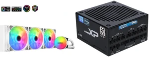 SAMA SI360 Liquid CPU Cooler 360mm Addressable RGB Pump PWM & FDB Fans AIO Water Cooler and SAMA XP 850w ATX Power Supply PSU For Gaming Computer PC Power Supply Unit - 80 Plus Platinum Gold - ATX 3.0 & PCIe 5.0 Compliant - Fully Modular - Low Noise FDB ECO Silent Fan Japanese Capacitors SAMA SI360 Liquid CPU Cooler 360mm Addressable RGB Pump PWM & FDB Fans AIO Water Cooler and SAMA XP 850w ATX Power Supply PSU For Gaming Computer PC Power Supply Unit - 80 Plus Platinum Gold - ATX 3.0 & PCIe 5.0 Compliant - Fully Modular - Low Noise FDB ECO Silent Fan Japanese Capacitors