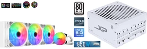 SAMA SI360 Liquid CPU Cooler 360mm Addressable RGB Pump PWM & FDB Fans AIO Water Cooler and SAMA XP 850w ATX Power Supply PSU For Gaming Computer PC Power Supply Unit White - 80 Plus Platinum Gold - ATX 3.0 & PCIe 5.0 Compliant - Fully Modular - Low Noise Intelligent ECO Silent Fan SAMA SI360 Liquid CPU Cooler 360mm Addressable RGB Pump PWM & FDB Fans AIO Water Cooler and SAMA XP 850w ATX Power Supply PSU For Gaming Computer PC Power Supply Unit White - 80 Plus Platinum Gold - ATX 3.0 & PCIe 5.0 Compliant - Fully Modular - Low Noise Intelligent ECO Silent Fan