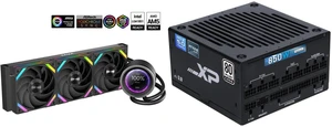 SAMA Q60 Black CPU Liquid Cooler, 360MM Liquid Water Cooling with 2.8" LCD Display & XT120 Modular Fans LCP Blade for Enhanced Cooling and Noise Reduction, Compatible 115X, 2011, 1200, 1700, AM4, AM5 and SAMA XP 850w ATX Power Supply PSU For Gaming Computer PC Power Supply Unit - 80 Plus Platinum Gold - ATX 3.0 & PCIe 5.0 Compliant - Fully Modular - Low Noise FDB ECO Silent Fan Japanese Capacitors SAMA Q60 Black CPU Liquid Cooler, 360MM Liquid Water Cooling with 2.8" LCD Display & XT120 Modular Fans LCP Blade for Enhanced Cooling and Noise Reduction, Compatible 115X, 2011, 1200, 1700, AM4, AM5 and SAMA XP 850w ATX Power Supply PSU For Gaming Computer PC Power Supply Unit - 80 Plus Platinum Gold - ATX 3.0 & PCIe 5.0 Compliant - Fully Modular - Low Noise FDB ECO Silent Fan Japanese Capacitors