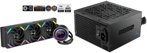 SAMA Q60 Black CPU Liquid Cooler, 360MM Liquid Water Cooling with 2.8" LCD Display & XT120 Modular Fans LCP Blade for Enhanced Cooling and Noise Reduction, Compatible 115X, 2011, 1200, 1700, AM4, AM5 and SAMA B650 650W ATX 3.1 Power Supply, Cybenetics Bronze Certified, PCIe 5.1 Ready 12V-2x6 (450W), APFC LLC + DC-DC Design, 120mm Silent Fan, Non-Modular Gaming PC PSU SAMA Q60 Black CPU Liquid Cooler, 360MM Liquid Water Cooling with 2.8" LCD Display & XT120 Modular Fans LCP Blade for Enhanced Cooling and Noise Reduction, Compatible 115X, 2011, 1200, 1700, AM4, AM5 and SAMA B650 650W ATX 3.1 Power Supply, Cybenetics Bronze Certified, PCIe 5.1 Ready 12V-2x6 (450W), APFC LLC + DC-DC Design, 120mm Silent Fan, Non-Modular Gaming PC PSU