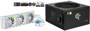 SAMA Q60 White CPU Liquid Cooler, 360MM Liquid Water Cooling with 2.8" LCD Display & XT120 Modular Fans LCP Blade for Enhanced Cooling and Noise Reduction, Compatible 115X, 2011, 1200, 1700, AM4, AM5 and SAMA GT750BK Black 80 PLUS Gold Fully Modular ATX Power Supply - ATX 3.1 & PCIe 5.1 Compliant - Japanese Capacitors - FDB Fan with Auto Speed Control - 5 Year Warranty SAMA Q60 White CPU Liquid Cooler, 360MM Liquid Water Cooling with 2.8" LCD Display & XT120 Modular Fans LCP Blade for Enhanced Cooling and Noise Reduction, Compatible 115X, 2011, 1200, 1700, AM4, AM5 and SAMA GT750BK Black 80 PLUS Gold Fully Modular ATX Power Supply - ATX 3.1 & PCIe 5.1 Compliant - Japanese Capacitors - FDB Fan with Auto Speed Control - 5 Year Warranty