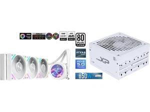 SAMA Q70 White CPU Liquid Cooler, 360MM Liquid Water AIO CPU Cooler with 2.8" LCD Display, Magnetic Detachable, XT120 Modular Fans LCP Blade, Bonus Stands, 115X, 2011, 1200, 1700, AM4, AM5 AIO Cooler and SAMA XP 850w ATX Power Supply PSU For Gaming Computer PC Power Supply Unit White - 80 Plus Platinum Gold - ATX 3.0 & PCIe 5.0 Compliant - Fully Modular - Low Noise Intelligent ECO Silent Fan SAMA Q70 White CPU Liquid Cooler, 360MM Liquid Water AIO CPU Cooler with 2.8" LCD Display, Magnetic Detachable, XT120 Modular Fans LCP Blade, Bonus Stands, 115X, 2011, 1200, 1700, AM4, AM5 AIO Cooler and SAMA XP 850w ATX Power Supply PSU For Gaming Computer PC Power Supply Unit White - 80 Plus Platinum Gold - ATX 3.0 & PCIe 5.0 Compliant - Fully Modular - Low Noise Intelligent ECO Silent Fan