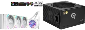SAMA Q70 White CPU Liquid Cooler, 360MM Liquid Water AIO CPU Cooler with 2.8" LCD Display, Magnetic Detachable, XT120 Modular Fans LCP Blade, Bonus Stands, 115X, 2011, 1200, 1700, AM4, AM5 AIO Cooler and SAMA GT750BK Black 80 PLUS Gold Fully Modular ATX Power Supply - ATX 3.1 & PCIe 5.1 Compliant - Japanese Capacitors - FDB Fan with Auto Speed Control - 5 Year Warranty SAMA Q70 White CPU Liquid Cooler, 360MM Liquid Water AIO CPU Cooler with 2.8" LCD Display, Magnetic Detachable, XT120 Modular Fans LCP Blade, Bonus Stands, 115X, 2011, 1200, 1700, AM4, AM5 AIO Cooler and SAMA GT750BK Black 80 PLUS Gold Fully Modular ATX Power Supply - ATX 3.1 & PCIe 5.1 Compliant - Japanese Capacitors - FDB Fan with Auto Speed Control - 5 Year Warranty