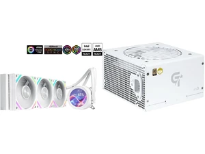 SAMA Q70 White CPU Liquid Cooler, 360MM Liquid Water AIO CPU Cooler with 2.8" LCD Display, Magnetic Detachable, XT120 Modular Fans LCP Blade, Bonus Stands, 115X, 2011, 1200, 1700, AM4, AM5 AIO Cooler and SAMA GT750WH White 80 PLUS Gold Fully Modular ATX Power Supply - ATX 3.1 & PCIe 5.1 Compliant - Japanese Capacitors - FDB Fan with Auto Speed Control - 5 Year Warranty SAMA Q70 White CPU Liquid Cooler, 360MM Liquid Water AIO CPU Cooler with 2.8" LCD Display, Magnetic Detachable, XT120 Modular Fans LCP Blade, Bonus Stands, 115X, 2011, 1200, 1700, AM4, AM5 AIO Cooler and SAMA GT750WH White 80 PLUS Gold Fully Modular ATX Power Supply - ATX 3.1 & PCIe 5.1 Compliant - Japanese Capacitors - FDB Fan with Auto Speed Control - 5 Year Warranty