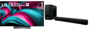 LG 55" OLED evo AI 4K C5 Smart TV w/Dolby Atmos, Vision, HDR10, AI Upscaling, Filmmaker Mode, Wow Orchestra, Alexa (OLED55C5PUA, 2025) + YAMAHA SR-C30A 2.1-Channel Soundbar w/Subwoofer - Black LG 55" OLED evo AI 4K C5 Smart TV w/Dolby Atmos, Vision, HDR10, AI Upscaling, Filmmaker Mode, Wow Orchestra, Alexa (OLED55C5PUA, 2025) + YAMAHA SR-C30A 2.1-Channel Soundbar w/Subwoofer - Black