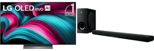 LG 55" OLED evo AI 4K C5 Smart TV w/Dolby Atmos, Vision, HDR10, AI Upscaling, Filmmaker Mode, Wow Orchestra, Alexa (OLED55C5PUA, 2025) + YAMAHA SR-B40A Dolby Atmos Sound Bar w/Wireless Subwoofer - Black LG 55" OLED evo AI 4K C5 Smart TV w/Dolby Atmos, Vision, HDR10, AI Upscaling, Filmmaker Mode, Wow Orchestra, Alexa (OLED55C5PUA, 2025) + YAMAHA SR-B40A Dolby Atmos Sound Bar w/Wireless Subwoofer - Black