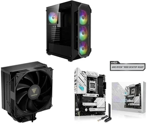 Gamdias AURA GC1 ELITE ATX Mid-Tower PC Case, Mesh Front, 4 ARGB Fans, Tempered Glass, GPU 340mm/360mm AIO Gamdias Boreas E2-410 CPU Cooler, 4 Heat Pipes, 120mm Fan, LGA 1700/115x/1200/2011/2066/AM5/AM4 ASUS ROG Strix B650-A Gaming WiFi AMD Gamdias AURA GC1 ELITE ATX Mid-Tower PC Case, Mesh Front, 4 ARGB Fans, Tempered Glass, GPU 340mm/360mm AIO Gamdias Boreas E2-410 CPU Cooler, 4 Heat Pipes, 120mm Fan, LGA 1700/115x/1200/2011/2066/AM5/AM4 ASUS ROG Strix B650-A Gaming WiFi AMD