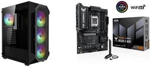 Gamdias AURA GC1 ELITE ATX Mid-Tower PC Case: Airflow Mesh, 4 ARGB Fans, Tempered Glass, GPU 340mm. ASUS TUF GAMING B650E-E WIFI AMD AM5 B650 ATX motherboard: DDR5, PCIe 5.0, 3x M.2, Wi-Fi 6E, 2.5 Gb LAN, USB 20Gbps Type-C, Aura Sync Gamdias AURA GC1 ELITE ATX Mid-Tower PC Case: Airflow Mesh, 4 ARGB Fans, Tempered Glass, GPU 340mm. ASUS TUF GAMING B650E-E WIFI AMD AM5 B650 ATX motherboard: DDR5, PCIe 5.0, 3x M.2, Wi-Fi 6E, 2.5 Gb LAN, USB 20Gbps Type-C, Aura Sync