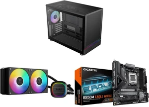 Gamdias ATHENA M4M mini ITX, mATX PC case, 3 PWM fans, fits: 395mm GPU, ATX PSU, 360mm radiators. GAMDIAS AURA GL240 V2 240mm AIO Cooler, ARGB PWM Fans, Intel LGA 1851/1700, AMD AM5/AM4. GIGABYTE B850M EAGLE WIFI6E, DDR5, PCIe 5.0, USB-C Gamdias ATHENA M4M mini ITX, mATX PC case, 3 PWM fans, fits: 395mm GPU, ATX PSU, 360mm radiators. GAMDIAS AURA GL240 V2 240mm AIO Cooler, ARGB PWM Fans, Intel LGA 1851/1700, AMD AM5/AM4. GIGABYTE B850M EAGLE WIFI6E, DDR5, PCIe 5.0, USB-C