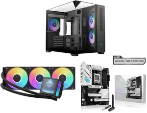 Gamdias ATLAS M3M Micro ATX Mini-ITX Case, 3-Side Glass, 3 ARGB Fans, Angled GPU Airflow, 400mm GPU GAMDIAS CHIONE P5-360 Liquid Cooler, 360mm AIO, 3.4" IPS LCD, PWM & ARGB Sync, Intel LGA 1851; AMD AM5, Black ASUS ROG Strix B650-A WiFi, DD Gamdias ATLAS M3M Micro ATX Mini-ITX Case, 3-Side Glass, 3 ARGB Fans, Angled GPU Airflow, 400mm GPU GAMDIAS CHIONE P5-360 Liquid Cooler, 360mm AIO, 3.4" IPS LCD, PWM & ARGB Sync, Intel LGA 1851; AMD AM5, Black ASUS ROG Strix B650-A WiFi, DD