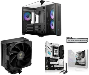 Gamdias ATLAS M3M Micro ATX Mini-ITX Case, 3-Side Glass, 3 ARGB Fans, Angled GPU Airflow, 400mm GPU Boreas E2-410 CPU Cooler, 4 Heat Pipes, 120mm Fan, LGA/AM5/AM4 Support ASUS ROG Strix B650-A WiFi AMD B650 AM5, 12+2 Power, DDR5, 3x M.2, PC Gamdias ATLAS M3M Micro ATX Mini-ITX Case, 3-Side Glass, 3 ARGB Fans, Angled GPU Airflow, 400mm GPU Boreas E2-410 CPU Cooler, 4 Heat Pipes, 120mm Fan, LGA/AM5/AM4 Support ASUS ROG Strix B650-A WiFi AMD B650 AM5, 12+2 Power, DDR5, 3x M.2, PC