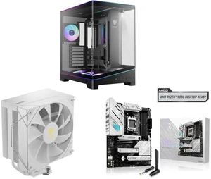 GAMDIAS Atlas P6 CG Mid-Tower Gaming PC: Mini-ITX, Micro-ATX, ATX, 4x120mm ARGB Fans, Curved Glass, Tool-Free, Type-C, 425mm GPU. Boreas E2-410WH CPU Cooler: 4 Heat Pipes, 120mm Fan, LGA/AM5/AM4. ASUS ROG Strix B650-A: AM5, DDR5, 3x M.2, PC GAMDIAS Atlas P6 CG Mid-Tower Gaming PC: Mini-ITX, Micro-ATX, ATX, 4x120mm ARGB Fans, Curved Glass, Tool-Free, Type-C, 425mm GPU. Boreas E2-410WH CPU Cooler: 4 Heat Pipes, 120mm Fan, LGA/AM5/AM4. ASUS ROG Strix B650-A: AM5, DDR5, 3x M.2, PC