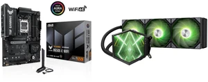 ASUS TUF GAMING B650E-E WIFI AMD AM5 B650 ATX motherboard, 8+2+1 80A DrMOS, DDR5, PCIe 5.0, 3x M.2, Wi-Fi 6E, 2.5 Gb LAN, DisplayPort, HDMI, USB 20Gbps Type-C, BIOS FlashBack, Aura Sync TRYX Stage 360 ARGB AIO Cooler, Intel LGA 1851/1700, A ASUS TUF GAMING B650E-E WIFI AMD AM5 B650 ATX motherboard, 8+2+1 80A DrMOS, DDR5, PCIe 5.0, 3x M.2, Wi-Fi 6E, 2.5 Gb LAN, DisplayPort, HDMI, USB 20Gbps Type-C, BIOS FlashBack, Aura Sync TRYX Stage 360 ARGB AIO Cooler, Intel LGA 1851/1700, A
