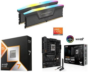 CORSAIR Vengeance RGB 16GB DDR5 5200 RAM, AMD Ryzen 7 9800X3D 8-Core 5.2 GHz Processor, ASUS TUF GAMING B650-E WIFI AM5 ATX Motherboard, DDR5, PCIe 5.0, M.2 slot, 2.5 Gb Ethernet, Wi-Fi 6E, USB 20Gbps Type-C CORSAIR Vengeance RGB 16GB DDR5 5200 RAM, AMD Ryzen 7 9800X3D 8-Core 5.2 GHz Processor, ASUS TUF GAMING B650-E WIFI AM5 ATX Motherboard, DDR5, PCIe 5.0, M.2 slot, 2.5 Gb Ethernet, Wi-Fi 6E, USB 20Gbps Type-C