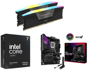 CORSAIR Vengeance RGB 32GB DDR5 6400 RAM, Intel Core Ultra 7 270K Processor 24 cores up to 5.5 GHz, ASUS ROG STRIX Z890-E GAMING WIFI motherboard, DDR5, WiFi 7, 7x M.2, Thunderbolt 4, USB-C, AI Overclocking CORSAIR Vengeance RGB 32GB DDR5 6400 RAM, Intel Core Ultra 7 270K Processor 24 cores up to 5.5 GHz, ASUS ROG STRIX Z890-E GAMING WIFI motherboard, DDR5, WiFi 7, 7x M.2, Thunderbolt 4, USB-C, AI Overclocking