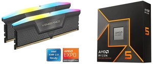 CORSAIR Vengeance RGB 16GB (2x8GB) DDR5 6000 Desktop RAM CMH16GX5M2E6000Z36 AMD Ryzen 5 9600X 6-Core 3.9GHz Socket AM5 65W Radeon Graphics 100-100001405WOF CORSAIR Vengeance RGB 16GB (2x8GB) DDR5 6000 Desktop RAM CMH16GX5M2E6000Z36 AMD Ryzen 5 9600X 6-Core 3.9GHz Socket AM5 65W Radeon Graphics 100-100001405WOF