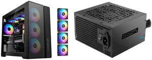 SAMA S50 ATX Mid Tower Case with 4 ARGB PWM Fans&Hub,PPLP A+ High Airflow Dual-Chamber Gaming Case,USB 3.2 Gen2x2 Type-C,Supports ATX/MATX/ITX Back-Connect Motherboard,410mm GPU&360mm Radiator,Black and SAMA B850 850W ATX 3.1 Power Supply, Cybenetics Bronze Certified, PCIe 5.1 Ready 12V-2x6 (450W), APFC LLC + DC-DC Design, 120mm Silent Fan, Non-Modular Gaming PC PSU SAMA S50 ATX Mid Tower Case with 4 ARGB PWM Fans&Hub,PPLP A+ High Airflow Dual-Chamber Gaming Case,USB 3.2 Gen2x2 Type-C,Supports ATX/MATX/ITX Back-Connect Motherboard,410mm GPU&360mm Radiator,Black and SAMA B850 850W ATX 3.1 Power Supply, Cybenetics Bronze Certified, PCIe 5.1 Ready 12V-2x6 (450W), APFC LLC + DC-DC Design, 120mm Silent Fan, Non-Modular Gaming PC PSU