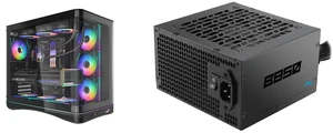 SAMA V62 Mid-Tower PC Case, 7x120mm Pre-Installed ARGB PWM Fans, 4mm Tempered Glass, USB 3.1 Type-C & USB 3.0 Ports, 7 Slots, Support ATX/MATX/ITX, Back-Connect Ready, Black and SAMA B850 850W ATX 3.1 Power Supply, Cybenetics Bronze Certified, PCIe 5.1 Ready 12V-2x6 (450W), APFC LLC + DC-DC Design, 120mm Silent Fan, Non-Modular Gaming PC PSU SAMA V62 Mid-Tower PC Case, 7x120mm Pre-Installed ARGB PWM Fans, 4mm Tempered Glass, USB 3.1 Type-C & USB 3.0 Ports, 7 Slots, Support ATX/MATX/ITX, Back-Connect Ready, Black and SAMA B850 850W ATX 3.1 Power Supply, Cybenetics Bronze Certified, PCIe 5.1 Ready 12V-2x6 (450W), APFC LLC + DC-DC Design, 120mm Silent Fan, Non-Modular Gaming PC PSU