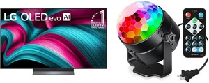 LG 55" OLED evo AI 4K C5 Smart TV w/Dolby Atmos, Vision, HDR10, AI Upscaling, Filmmaker Mode, Wow Orchestra, Alexa (OLED55C5PUA, 2025) + Sound Activated Party Lights, Remote DJ Lighting, Disco Ball for Parties, Karaoke, Holidays LG 55" OLED evo AI 4K C5 Smart TV w/Dolby Atmos, Vision, HDR10, AI Upscaling, Filmmaker Mode, Wow Orchestra, Alexa (OLED55C5PUA, 2025) + Sound Activated Party Lights, Remote DJ Lighting, Disco Ball for Parties, Karaoke, Holidays
