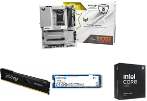 Sapphire Tech NITRO+X870EA PhantomLink Polar Edition Motherboard, Desktop Motherboard, for AMD Ryzen 9000/8000/7000 Series Processors, AMD X870E, AM5, wifi 7 bluetooth 5 and Kingston FURY Beast Single 16GB DDR4 Memory,3200MT/s PC4-25600 CL16 16-18-18 Timing 1.35V Non-ECC Unbuffered 288Pin UDIMM Standard Desktop Computer Memory RAM Compatible Intel AMD Motherboard and Kingston NV3 2TB Internal M.2 2280 PCIe 4.0 x4 NVMe Solid State Drive, Up to 6000MB/s Read 5000MB/s Write, 3D TLC NAND, 640TBW Endurance, Desktop Laptop Gaming Upgrade Storage SSD and Intel Core Ultra 9 285K - Core Ultra 9 (Series 2) Arrow Lake 24-Core (8P+16E), LGA 1851, 125W Desktop Processor - BX80768285K Sapphire Tech NITRO+X870EA PhantomLink Polar Edition Motherboard, Desktop Motherboard, for AMD Ryzen 9000/8000/7000 Series Processors, AMD X870E, AM5, wifi 7 bluetooth 5 and Kingston FURY Beast Single 16GB DDR4 Memory,3200MT/s PC4-25600 CL16 16-18-18 Timing 1.35V Non-ECC Unbuffered 288Pin UDIMM Standard Desktop Computer Memory RAM Compatible Intel AMD Motherboard and Kingston NV3 2TB Internal M.2 2280 PCIe 4.0 x4 NVMe Solid State Drive, Up to 6000MB/s Read 5000MB/s Write, 3D TLC NAND, 640TBW Endurance, Desktop Laptop Gaming Upgrade Storage SSD and Intel Core Ultra 9 285K - Core Ultra 9 (Series 2) Arrow Lake 24-Core (8P+16E), LGA 1851, 125W Desktop Processor - BX80768285K
