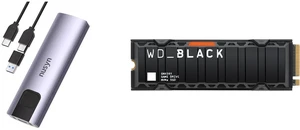 Nusyn NSE20 10Gbps M.2 NVMe/SATA SSD Enclosure, USB-C, Tool-Free, Aluminum, Windows/Mac/Linux/iOS/Android (NSE20GRK) WD_BLACK 1TB SN850X NVMe Gaming SSD with Heatsink, PS5 Compatible, Gen4 PCIe, M.2 2280, Up to 7,300 MB/s - WDS100T2XHE Nusyn NSE20 10Gbps M.2 NVMe/SATA SSD Enclosure, USB-C, Tool-Free, Aluminum, Windows/Mac/Linux/iOS/Android (NSE20GRK) WD_BLACK 1TB SN850X NVMe Gaming SSD with Heatsink, PS5 Compatible, Gen4 PCIe, M.2 2280, Up to 7,300 MB/s - WDS100T2XHE