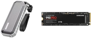 Nusyn NSE35 M.2 NVMe & SATA SSD Enclosure, USB-C 3.2 Gen2 10Gbps, IP65 Waterproof, Zinc Alloy, Supports M/B+M Key PCIe 3.0/NGFF 2230-2280, Up to 4TB SAMSUNG 990 PRO SSD, Read Speeds Up to 7,450 MB/s, MZ-V9P4T0B/AM Nusyn NSE35 M.2 NVMe & SATA SSD Enclosure, USB-C 3.2 Gen2 10Gbps, IP65 Waterproof, Zinc Alloy, Supports M/B+M Key PCIe 3.0/NGFF 2230-2280, Up to 4TB SAMSUNG 990 PRO SSD, Read Speeds Up to 7,450 MB/s, MZ-V9P4T0B/AM