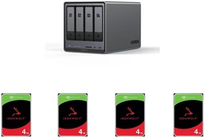 UGREEN NASync DXP4800 Plus, 4-Bay NAS, Intel Pentium Gold 5-Core CPU (4.40 GHz), 8GB DDR5, 1x 2.5GbE, 1x 10GbE, 2x SD, Diskless, 4x Seagate IronWolf 4TB 5400 RPM SATA 6.0Gb/s HDD UGREEN NASync DXP4800 Plus, 4-Bay NAS, Intel Pentium Gold 5-Core CPU (4.40 GHz), 8GB DDR5, 1x 2.5GbE, 1x 10GbE, 2x SD, Diskless, 4x Seagate IronWolf 4TB 5400 RPM SATA 6.0Gb/s HDD