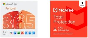 Microsoft 365 Personal 12-Month Subscription 1 person Word Excel PowerPoint 1TB OneDrive PC/Mac Instant Download McAfee Total Protection 1-Device Antivirus with Scam Protection 1-Year Subscription Auto-Renewal Microsoft 365 Personal 12-Month Subscription 1 person Word Excel PowerPoint 1TB OneDrive PC/Mac Instant Download McAfee Total Protection 1-Device Antivirus with Scam Protection 1-Year Subscription Auto-Renewal
