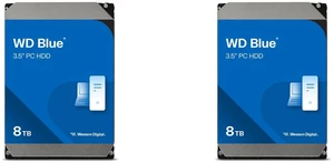2 x WD Blue 8TB Desktop Hard Disk Drive - 5640 RPM SATA 6Gb/s 256MB Cache 3.5 Inch - WD80EAAZ 2 x WD Blue 8TB Desktop Hard Disk Drive - 5640 RPM SATA 6Gb/s 256MB Cache 3.5 Inch - WD80EAAZ