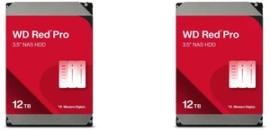 2 x WD Red Pro 12TB 7200 RPM 512MB Cache SATA 6.0Gb/s 3.5" Internal Hard Drive - WD122KFBX 2 x WD Red Pro 12TB 7200 RPM 512MB Cache SATA 6.0Gb/s 3.5" Internal Hard Drive - WD122KFBX
