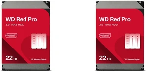 2 x WD Red Pro 22TB NAS Internal Hard Drive HDD - 7200 RPM, SATA 6 Gb/s, CMR, 512 MB Cache, 3.5" - WD221KFGX 2 x WD Red Pro 22TB NAS Internal Hard Drive HDD - 7200 RPM, SATA 6 Gb/s, CMR, 512 MB Cache, 3.5" - WD221KFGX