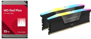 WD Red Plus 10TB NAS Hard Disk Drive - 7200 RPM Class SATA 6Gb/s, CMR, 512MB Cache, 3.5 Inch - WD100EFGX CORSAIR Vengeance RGB 32GB (2 x 16GB) 288-Pin PC RAM DDR5 6400 (PC5 51200) Desktop Memory Model CMH32GX5M2N6400C36 WD Red Plus 10TB NAS Hard Disk Drive - 7200 RPM Class SATA 6Gb/s, CMR, 512MB Cache, 3.5 Inch - WD100EFGX CORSAIR Vengeance RGB 32GB (2 x 16GB) 288-Pin PC RAM DDR5 6400 (PC5 51200) Desktop Memory Model CMH32GX5M2N6400C36