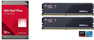 WD Red Plus 10TB NAS Hard Disk Drive - 7200 RPM Class SATA 6Gb/s, CMR, 512MB Cache, 3.5 Inch - WD100EFGX G.SKILL Flare X Series 64GB (2 x 32GB) 288-Pin PC RAM DDR5 6000 (PC5 48000) Desktop Memory Model F5-6000J3040G32GX2-FX5 WD Red Plus 10TB NAS Hard Disk Drive - 7200 RPM Class SATA 6Gb/s, CMR, 512MB Cache, 3.5 Inch - WD100EFGX G.SKILL Flare X Series 64GB (2 x 32GB) 288-Pin PC RAM DDR5 6000 (PC5 48000) Desktop Memory Model F5-6000J3040G32GX2-FX5