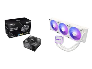 ASRock PRO PRO-M850G 850 W Power Supplies ASRock AIO PRO White 360 ARGB 27mm radiator, ARGB waterblock, ARGB Hub-lighting fan, white version ASRock PRO PRO-M850G 850 W Power Supplies ASRock AIO PRO White 360 ARGB 27mm radiator, ARGB waterblock, ARGB Hub-lighting fan, white version