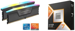 CORSAIR Vengeance RGB Model CMH64GX5M2D6000Z40 + AMD Ryzen 7 9800X3D 8-Core 5.2 GHz