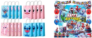 Stitch Party Favor Bags, Stitch Birthday Favor Bags Set - 16 Pcs Stitch Candy Bags, Stitch Party Bags for Boys/Girls Kids Stitch Themed Birthday Party Decoration Supplies and 114 Pcs Spiderman Birthday Decorations and Party Tableware Set - Spiderman Decorations Balloons Banners and Spiderman Tablecloths Plates Cups Napkins etc Little Spiderman and Friends Party Supplies Stitch Party Favor Bags, Stitch Birthday Favor Bags Set - 16 Pcs Stitch Candy Bags, Stitch Party Bags for Boys/Girls Kids Stitch Themed Birthday Party Decoration Supplies and 114 Pcs Spiderman Birthday Decorations and Party Tableware Set - Spiderman Decorations Balloons Banners and Spiderman Tablecloths Plates Cups Napkins etc Little Spiderman and Friends Party Supplies