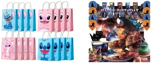 Stitch Party Favor Bags, Stitch Birthday Favor Bags Set - 16 Pcs Stitch Candy Bags, Stitch Party Bags for Boys/Girls Kids Stitch Themed Birthday Party Decoration Supplies and Godzilla Party Supplies,112 Pcs Godzilla Birthday Decorations & Tableware Set - Godzilla Birthday Plates Cups Tablecloth and Godzilla Balloons Backgdrop etc. Godzilla Party Decorations for Boys/Girls Stitch Party Favor Bags, Stitch Birthday Favor Bags Set - 16 Pcs Stitch Candy Bags, Stitch Party Bags for Boys/Girls Kids Stitch Themed Birthday Party Decoration Supplies and Godzilla Party Supplies,112 Pcs Godzilla Birthday Decorations & Tableware Set - Godzilla Birthday Plates Cups Tablecloth and Godzilla Balloons Backgdrop etc. Godzilla Party Decorations for Boys/Girls