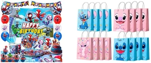 114 Pcs Spiderman Birthday Decorations and Party Tableware Set - Spiderman Decorations Balloons Banners and Spiderman Tablecloths Plates Cups Napkins etc Little Spiderman and Friends Party Supplies and Stitch Party Favor Bags, Stitch Birthday Favor Bags Set - 16 Pcs Stitch Candy Bags, Stitch Party Bags for Boys/Girls Kids Stitch Themed Birthday Party Decoration Supplies 114 Pcs Spiderman Birthday Decorations and Party Tableware Set - Spiderman Decorations Balloons Banners and Spiderman Tablecloths Plates Cups Napkins etc Little Spiderman and Friends Party Supplies and Stitch Party Favor Bags, Stitch Birthday Favor Bags Set - 16 Pcs Stitch Candy Bags, Stitch Party Bags for Boys/Girls Kids Stitch Themed Birthday Party Decoration Supplies