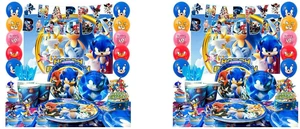 Sonic Birthday Decorations, 99 Pcs Sonic Party Decorations & Sonic Party Tableware Set - Sonic Decorations Banners Balloons Backdrop Napkins Tablecloth and Other Sonic Birthday Party Supplies for Kids Sonic Birthday Decorations, 99 Pcs Sonic Party Decorations & Sonic Party Tableware Set - Sonic Decorations Banners Balloons Backdrop Napkins Tablecloth and Other Sonic Birthday Party Supplies for Kids