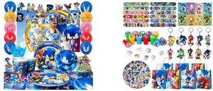 Sonic Birthday Decorations, 99 Pcs Sonic Party Decorations & Sonic Party Tableware Set - Sonic Decorations Banners Balloons Backdrop Napkins Tablecloth and Other Sonic Birthday Party Supplies for Kids and Sonic Party Favors for Kids, 110 Pcs Sonic Birthday Party Favors Set - Sonic Gift Bags Key Chains Stickers Slap Bands Seals etc Sonic Party Supplies for Sonic Birthday Decorations Sonic Birthday Decorations, 99 Pcs Sonic Party Decorations & Sonic Party Tableware Set - Sonic Decorations Banners Balloons Backdrop Napkins Tablecloth and Other Sonic Birthday Party Supplies for Kids and Sonic Party Favors for Kids, 110 Pcs Sonic Birthday Party Favors Set - Sonic Gift Bags Key Chains Stickers Slap Bands Seals etc Sonic Party Supplies for Sonic Birthday Decorations