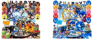 Naruto Birthday Party Supplies, 112 Pcs Naruto Party Decorations & Tableware Sets - Naruto Cake Toppers Backdrop Plates Tablecloth etc. Naruto Party Supplies for Kids and Sonic Birthday Decorations, 99 Pcs Sonic Party Decorations & Sonic Party Tableware Set - Sonic Decorations Banners Balloons Backdrop Napkins Tablecloth and Other Sonic Birthday Party Supplies for Kids Naruto Birthday Party Supplies, 112 Pcs Naruto Party Decorations & Tableware Sets - Naruto Cake Toppers Backdrop Plates Tablecloth etc. Naruto Party Supplies for Kids and Sonic Birthday Decorations, 99 Pcs Sonic Party Decorations & Sonic Party Tableware Set - Sonic Decorations Banners Balloons Backdrop Napkins Tablecloth and Other Sonic Birthday Party Supplies for Kids
