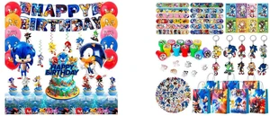 35 Pcs Sonic Party Decorations Set - Sonic Birthday Decorations Banners Tablecloth & Sonic Balloons Cake Toppers and Other Sonic Birthday Party Supplies for Boys/Girls and Sonic Party Favors for Kids, 110 Pcs Sonic Birthday Party Favors Set - Sonic Gift Bags Key Chains Stickers Slap Bands Seals etc Sonic Party Supplies for Sonic Birthday Decorations 35 Pcs Sonic Party Decorations Set - Sonic Birthday Decorations Banners Tablecloth & Sonic Balloons Cake Toppers and Other Sonic Birthday Party Supplies for Boys/Girls and Sonic Party Favors for Kids, 110 Pcs Sonic Birthday Party Favors Set - Sonic Gift Bags Key Chains Stickers Slap Bands Seals etc Sonic Party Supplies for Sonic Birthday Decorations