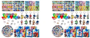 Sonic Party Favors for Kids, 110 Pcs Sonic Birthday Party Favors Set - Sonic Gift Bags Key Chains Stickers Slap Bands Seals etc Sonic Party Supplies for Sonic Birthday Decorations Sonic Party Favors for Kids, 110 Pcs Sonic Birthday Party Favors Set - Sonic Gift Bags Key Chains Stickers Slap Bands Seals etc Sonic Party Supplies for Sonic Birthday Decorations