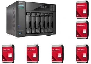 Asustor Lockerstor 6 Gen 2 AS6706T 6 Bay NAS, Quad-Core 2.0GHz, Dual 2.5GbE Ports, 8GB RAM DDR4, Four M.2 SSD Slots (Diskless) 6 x WD Red Plus 4TB 3.5" 5400RPM SATA Internal Hard Disk Drive - WD40EFZZ Asustor Lockerstor 6 Gen 2 AS6706T 6 Bay NAS, Quad-Core 2.0GHz, Dual 2.5GbE Ports, 8GB RAM DDR4, Four M.2 SSD Slots (Diskless) 6 x WD Red Plus 4TB 3.5" 5400RPM SATA Internal Hard Disk Drive - WD40EFZZ