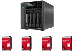 Asustor AS6704T v2 Lockerstor 4 Gen2+ 4 Bay NAS - Quad-Core 2.0GHz CPU - 2x5GbE - 4GB RAM DDR4 - 4x M.2 SSD Slots (Diskless) 4 x WD Red Plus 4TB 3.5" 5400RPM SATA Internal Hard Disk Drive - WD40EFZZ Asustor AS6704T v2 Lockerstor 4 Gen2+ 4 Bay NAS - Quad-Core 2.0GHz CPU - 2x5GbE - 4GB RAM DDR4 - 4x M.2 SSD Slots (Diskless) 4 x WD Red Plus 4TB 3.5" 5400RPM SATA Internal Hard Disk Drive - WD40EFZZ